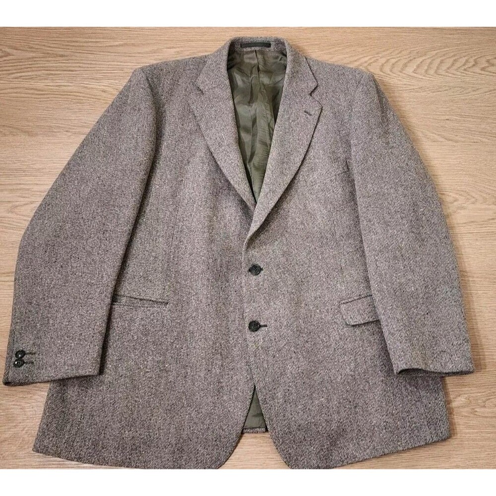 Vintage 1980s Donegal Tweed Kevin & Howlin Wool Academia Twill Weave Blazer 48 L